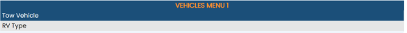 Vehicles Menu 1 section of Vehicle Configuration menu with Tow Vehicles command selected